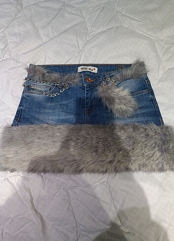 American Vintage y2k custom peluş fur etek