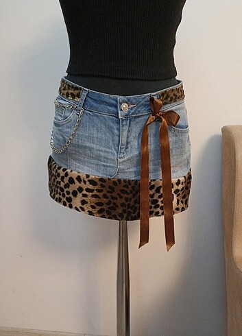 y2k Pinterest leopar etek