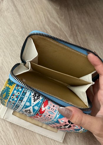Beden çeşitli Renk Bohem Çok Renkli Fermuarlı Kadın Cüzdanı