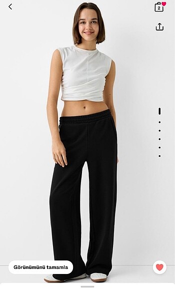 Bershka Wide Leg Pamuklu Pantalon