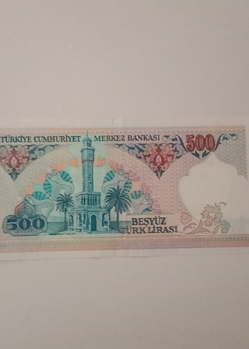 500 Türk Lirası Eski Banknot - Turkuaz - Görsel 2