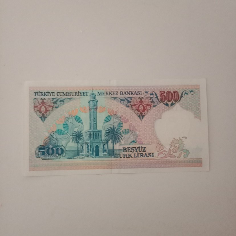 500 Türk Lirası Eski Banknot - Turkuaz - Görsel 2