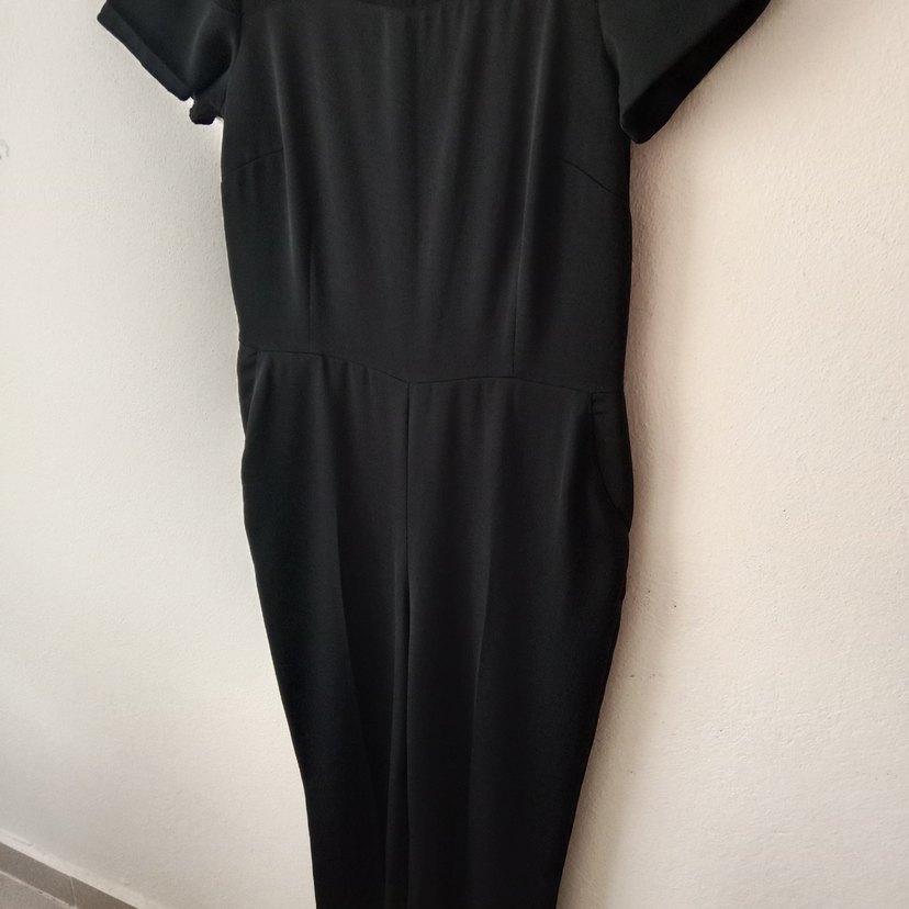 Kadın Siyah Kemerli Uzun Tulum - Görsel 3