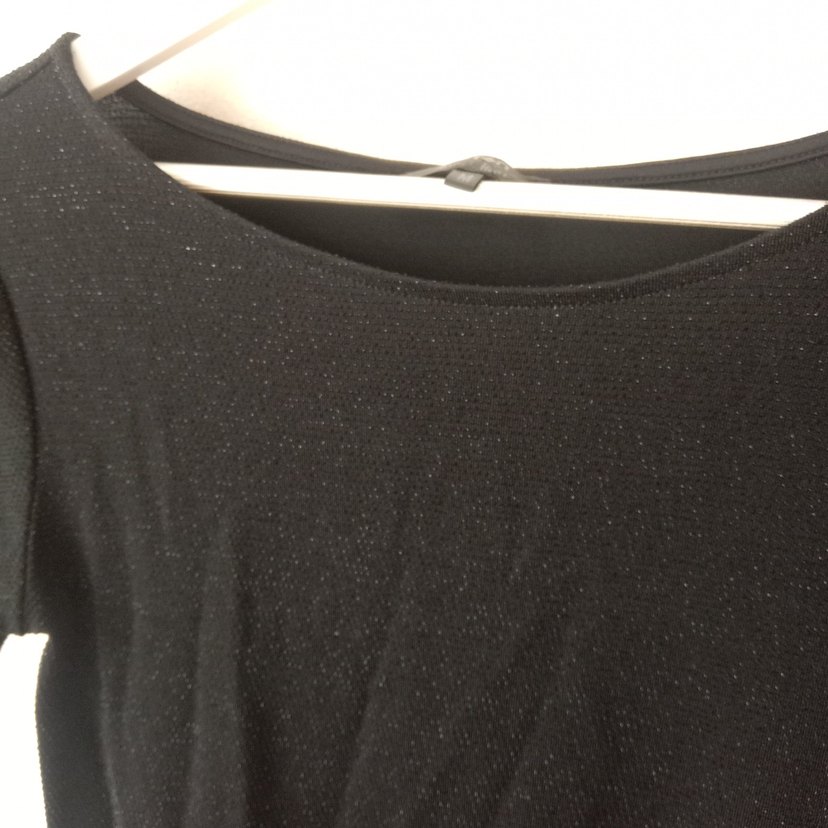 Kemerli Siyah Keten Midi Kadın Tişört - Görsel 4