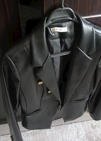 Ekol Kadın Siyah Deri Biker Ceket ekol