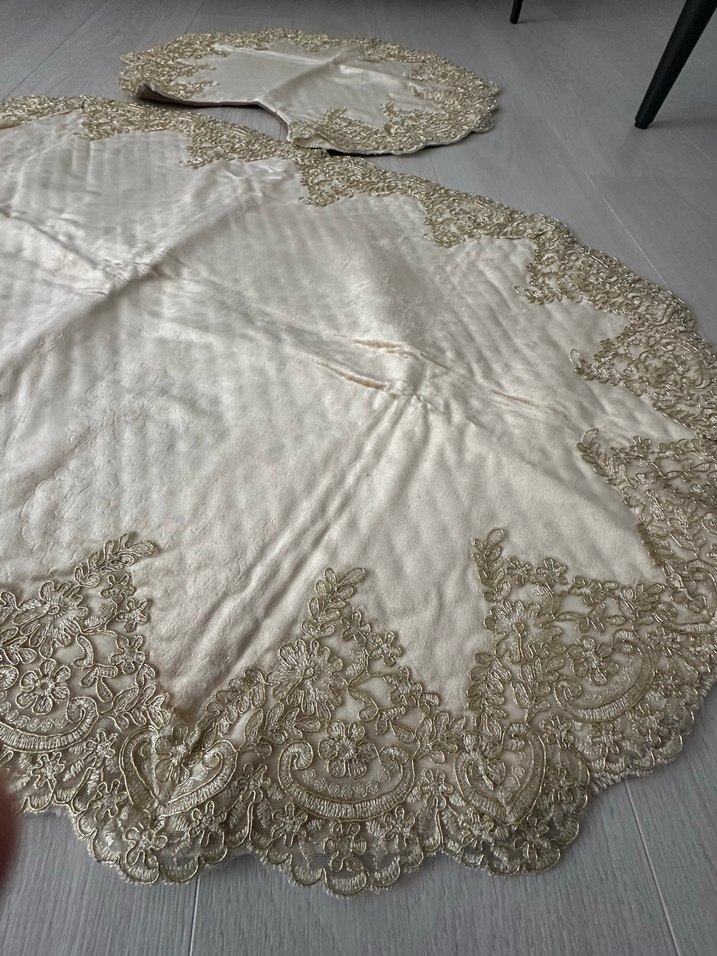 İşlemeli Dantelli Banyo Seti - Görsel 3