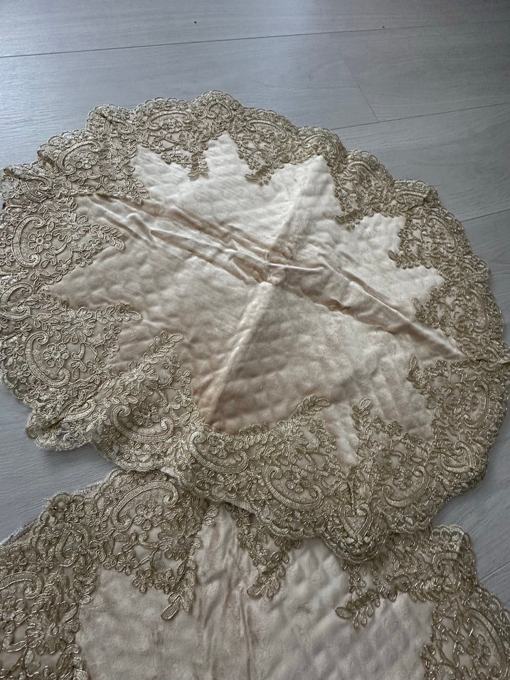 İşlemeli Dantelli Banyo Seti - Görsel 5