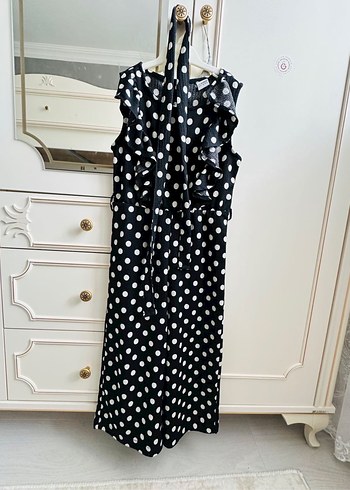 Siyah Puantiyeli Düğmeli Çocuk Tulum - Görsel 6