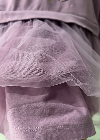 Uzun Kollu Mor Kız Çocuk Elbise - Görsel 6