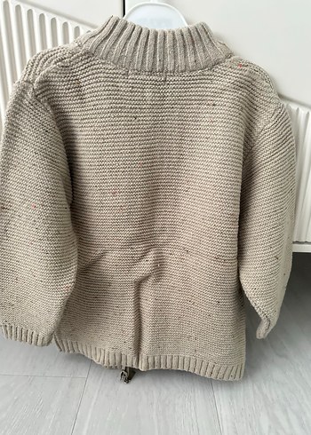 Bej Erkek Çocuk Örgü Fermuarlı Hırka - Görsel 6