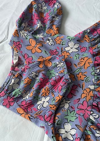 Çiçek Desenli Bohem Kız Elbisesi - Görsel 3