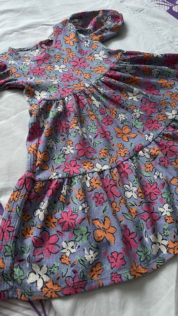 Çiçek Desenli Bohem Kız Elbisesi - Görsel 2