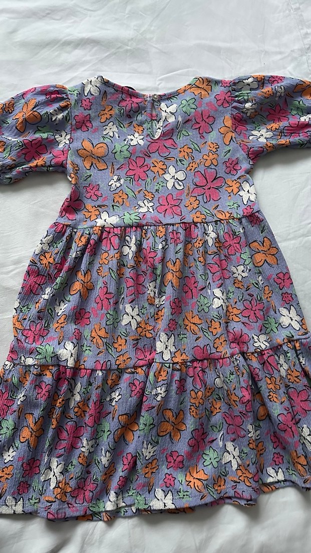 Çiçek Desenli Bohem Kız Elbisesi - Görsel 5
