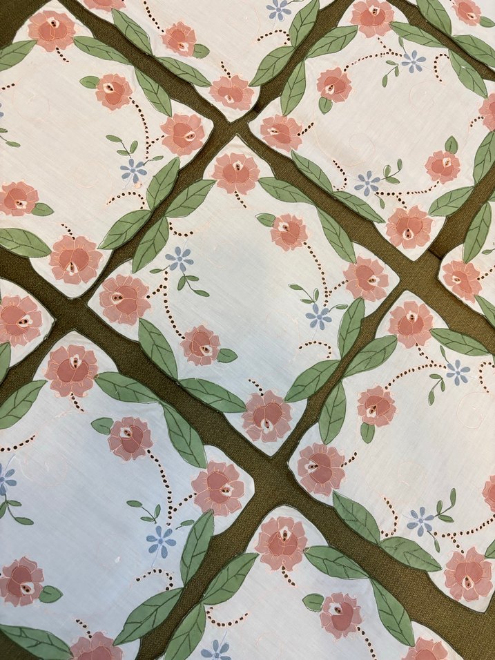 Nakışlı Vintage Pastel Renkli sehpa büfe Örtüsü - Görsel 3