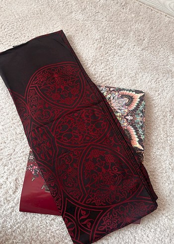 Bordo Marrakech Desenli Şal - Görsel 2