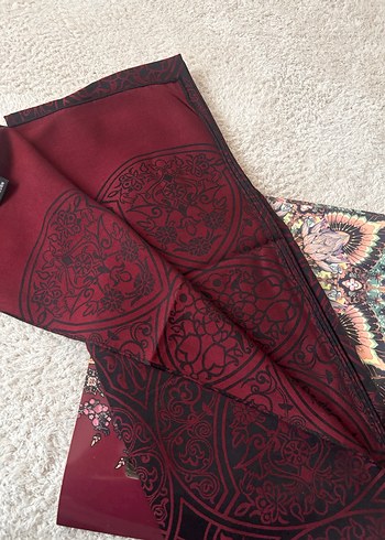 Bordo Marrakech Desenli Şal - Görsel 3