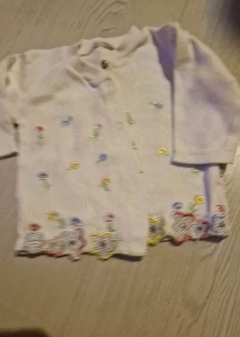 Nakışlı Beyaz Pamuklu Bebek Takım - Görsel 2