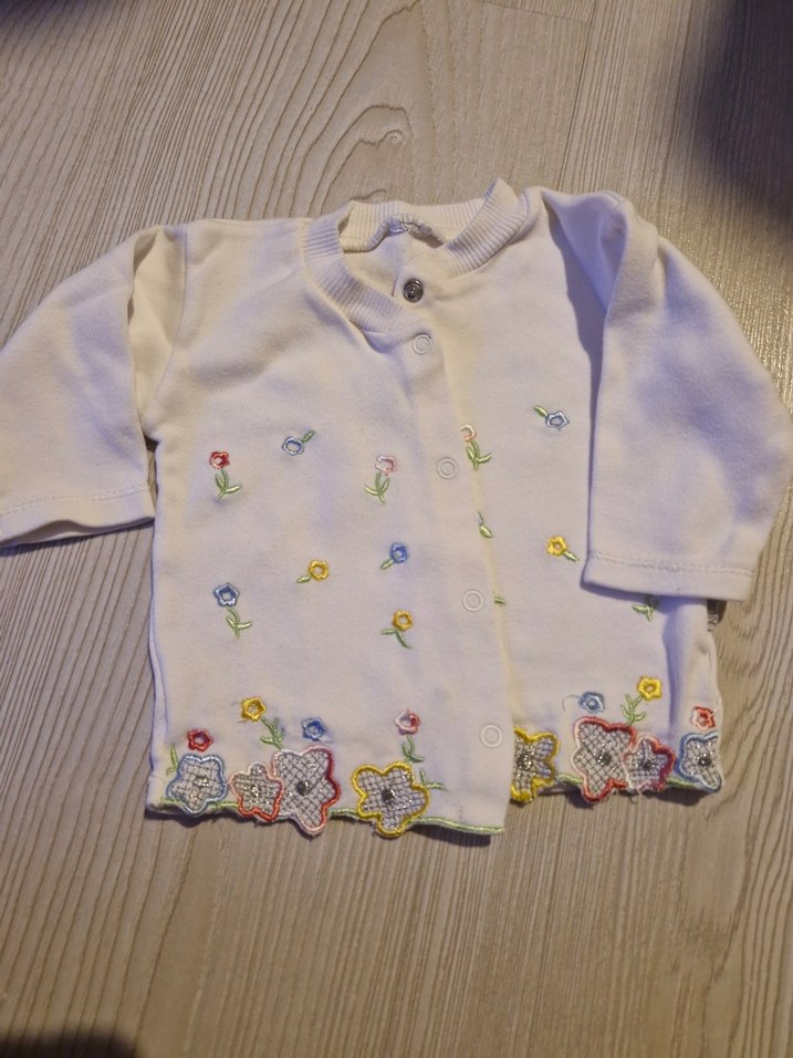 Nakışlı Beyaz Pamuklu Bebek Takım - Görsel 3