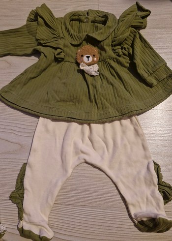 Kız bebek haki alt üst takım - Görsel 5