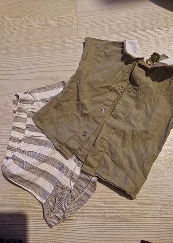 Nakışlı Yakalı Kız Keten Bluz - Görsel 4