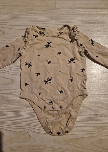 Uzun Kollu Bej Kız Bebek Body - Görsel 2