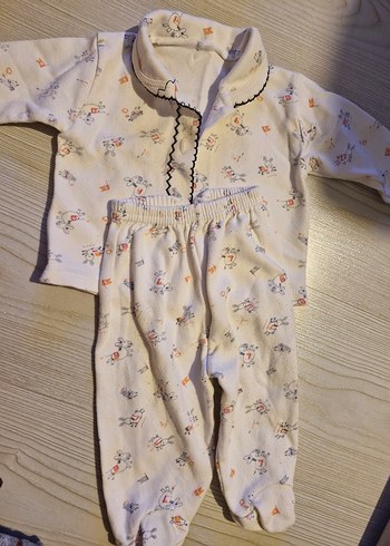 Beyaz Desenli Kız Bebek Pijama - Görsel 5