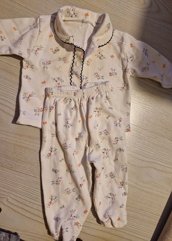 Beyaz Desenli Kız Bebek Pijama - Görsel 4