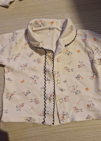 Beyaz Desenli Kız Bebek Pijama - Görsel 2