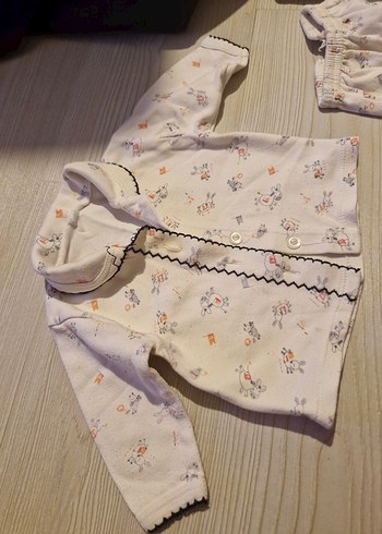 Beyaz Desenli Kız Bebek Pijama - Görsel 3