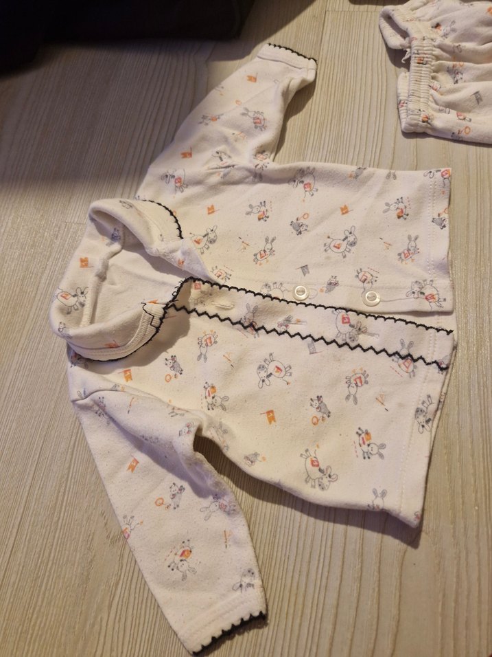 Beyaz Desenli Kız Bebek Pijama - Görsel 3