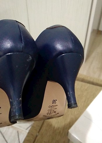 Klasik Lacivert Stiletto Topuklu Kadın Ayakkabı - Görsel 4