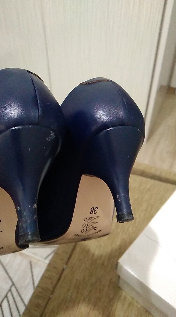 Klasik Lacivert Stiletto Topuklu Kadın Ayakkabı - Görsel 4