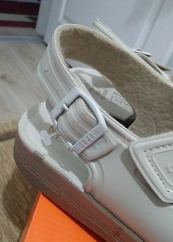 Erkek Beyaz Tokalı Kauçuk Sandalet - Görsel 7