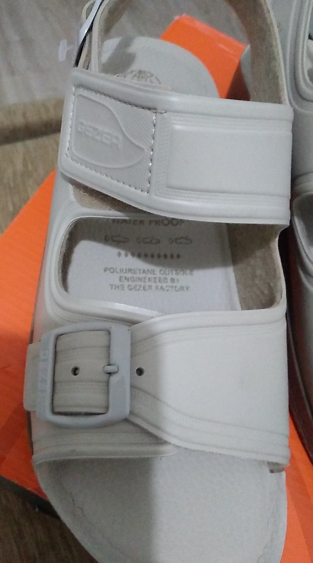 Erkek Beyaz Tokalı Kauçuk Sandalet - Görsel 3