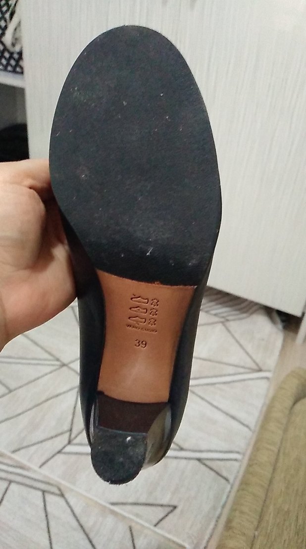 Siyah Kemerli Kadın Dolgu Topuk Stiletto - Görsel 5