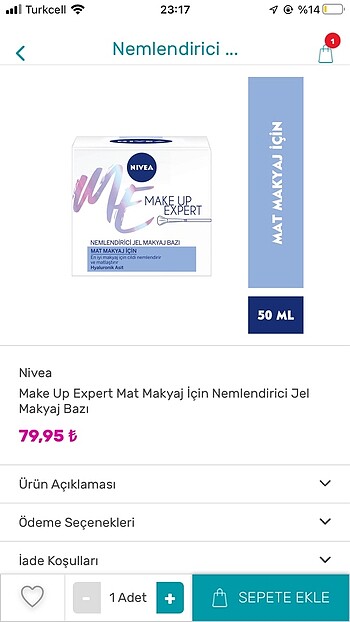  Beden Nıvea makyaj altı bazı