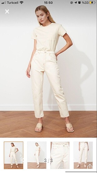 Trendymilla Ekru Pantolon
