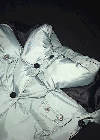 Çıtçıtlı mavi Kadın Şişme Yelek - Görsel 5