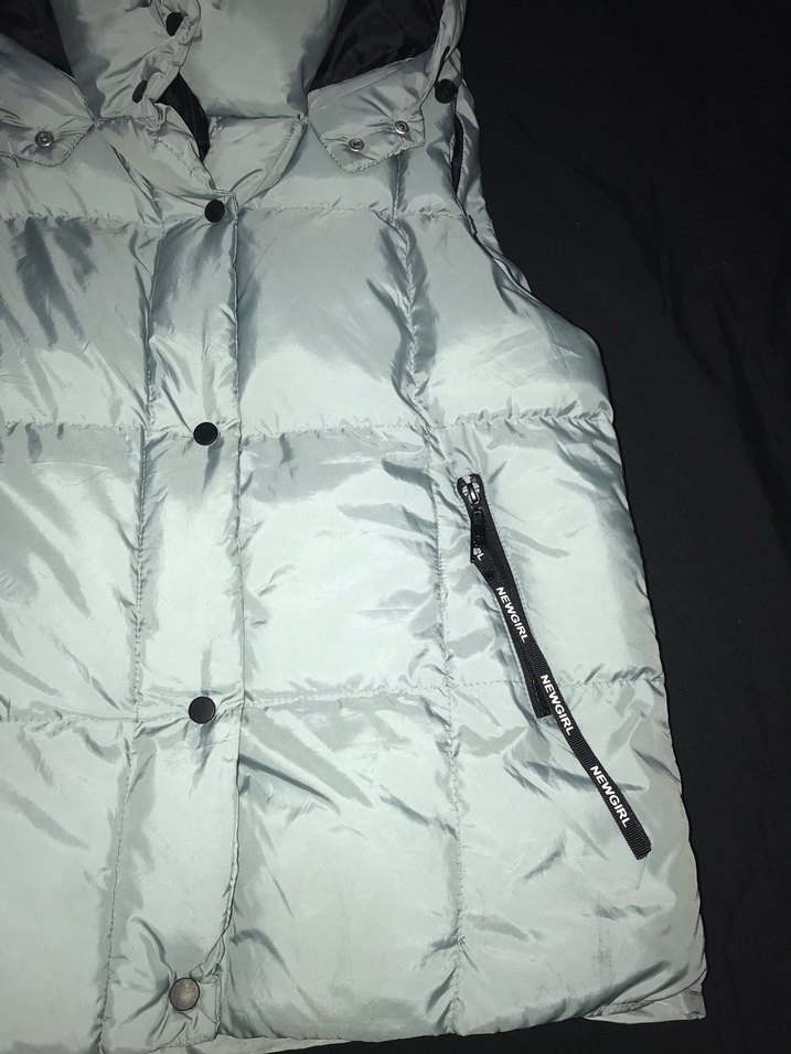 Çıtçıtlı mavi Kadın Şişme Yelek - Görsel 4