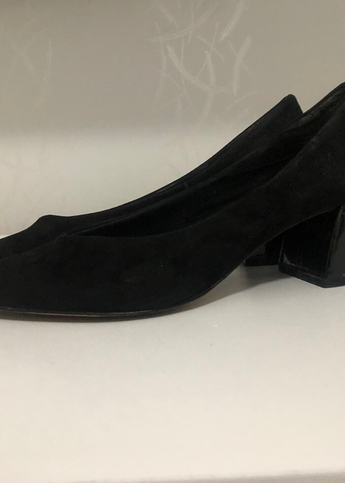 Dolgu topuklu süet  stiletto - Görsel 2