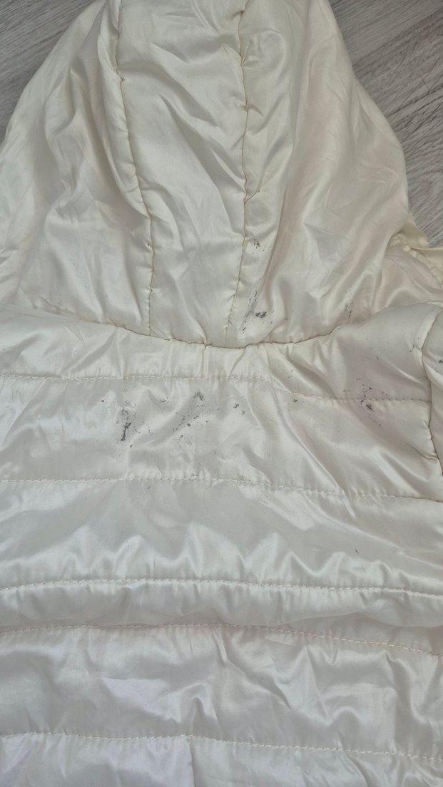 Kız bebek şişme Beyaz Kapüşonlu Mont - Görsel 5