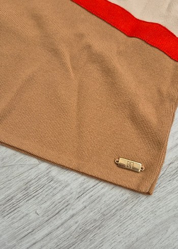 asimetrik Desenli bej rengi kalem etek - Görsel 2