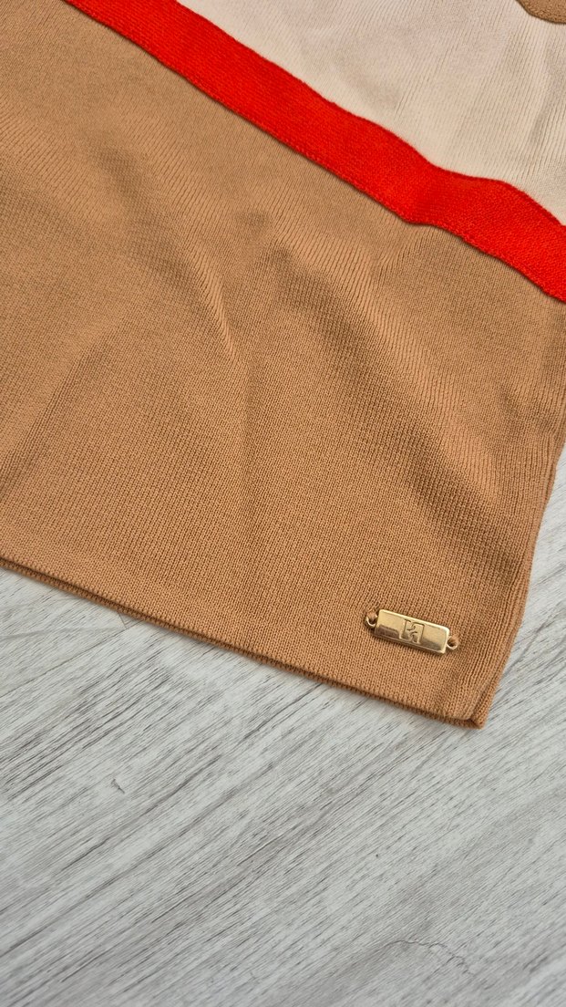 asimetrik Desenli bej rengi kalem etek - Görsel 2