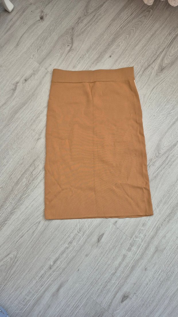 asimetrik Desenli bej rengi kalem etek - Görsel 3