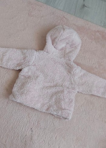 Kız Çocuk Pembe Kapüşonlu Kürklü Mont - Görsel 2