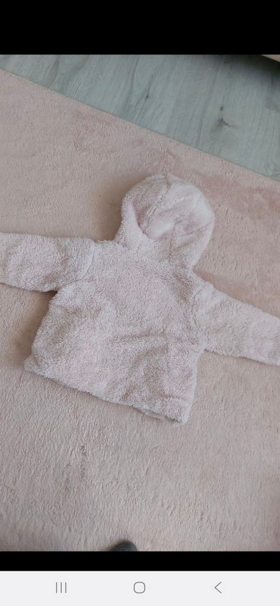 Kız Çocuk Pembe Kapüşonlu Kürklü Mont - Görsel 2