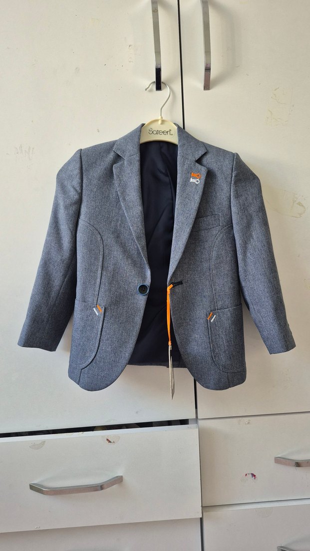 Gri Erkek bebek Çocuk blazer Ceket - Görsel 2