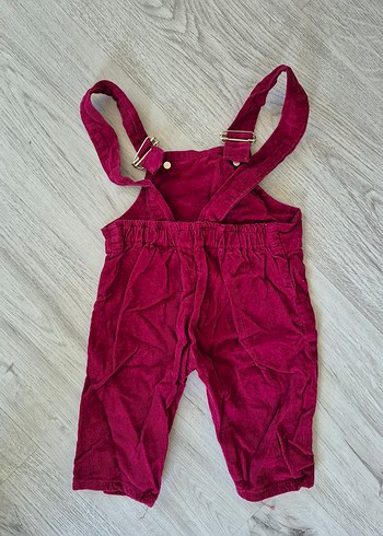 Bordo Düğmeli unisex bebek bahçıvan tulum - Görsel 4
