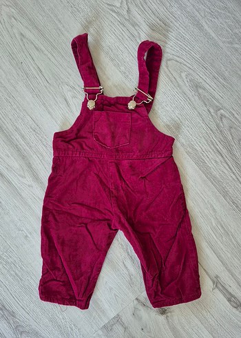 Bordo Düğmeli unisex bebek bahçıvan tulum - Görsel 3