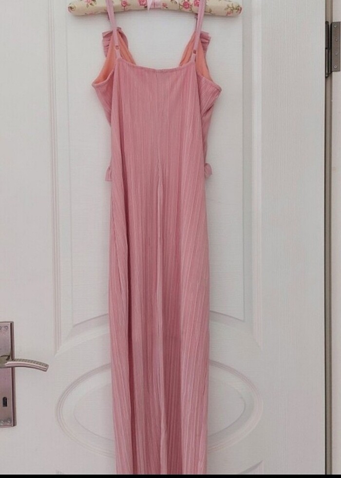 Askılı uzun prenses abiye elbise - Görsel 4